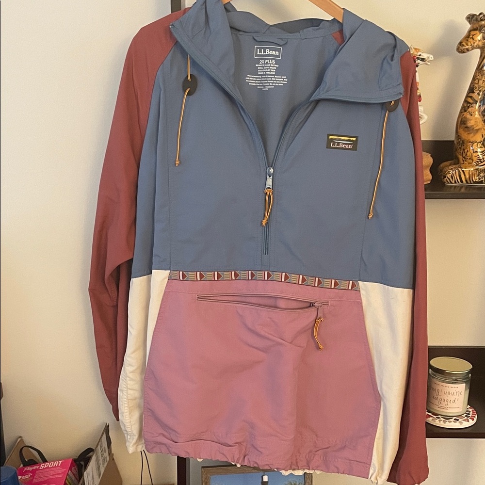 L.L. Bean Multicolor Anorak Pullover